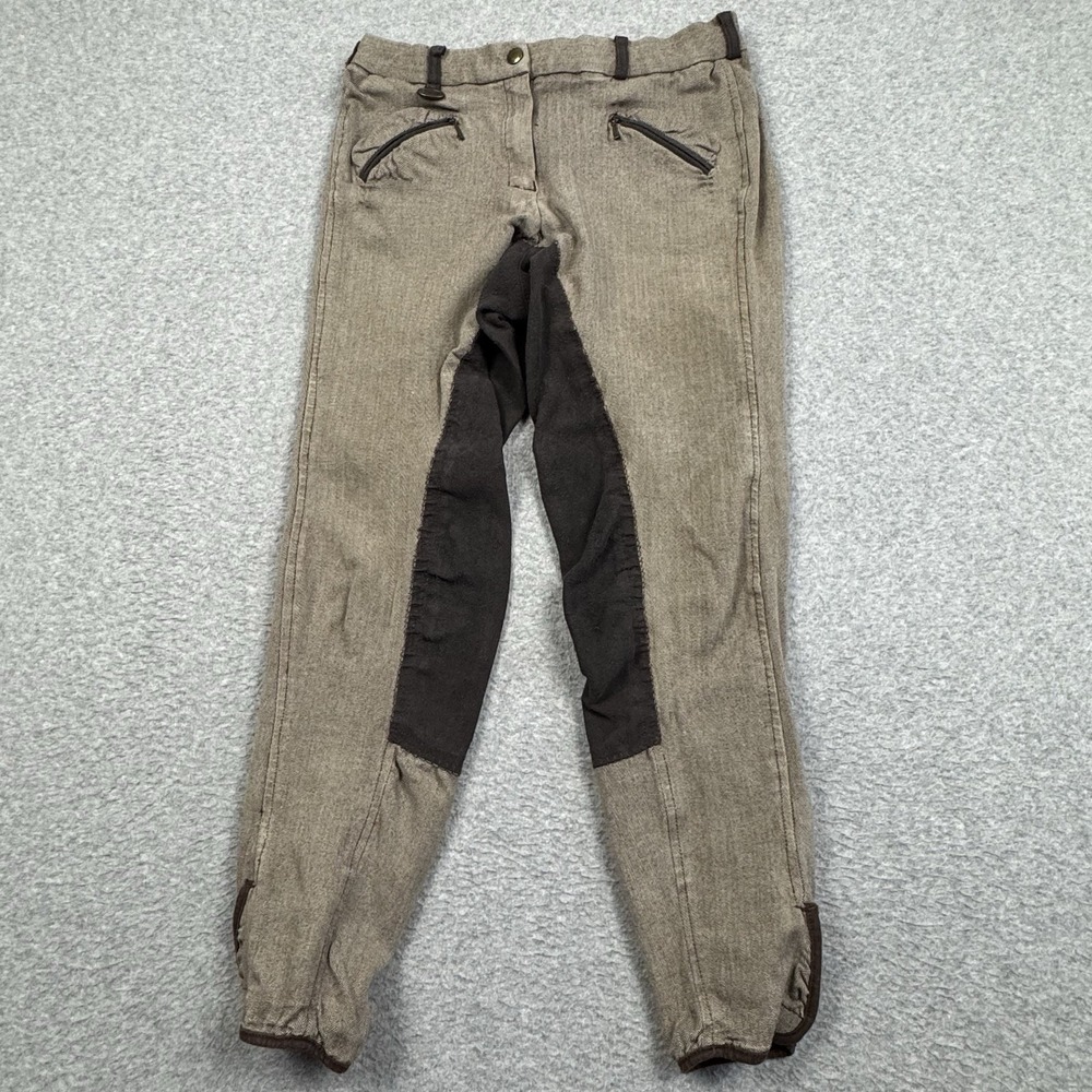USG Leandra Herringbone Breeches 27R Full Seat Equestrian‎ Riding Dressage Brown